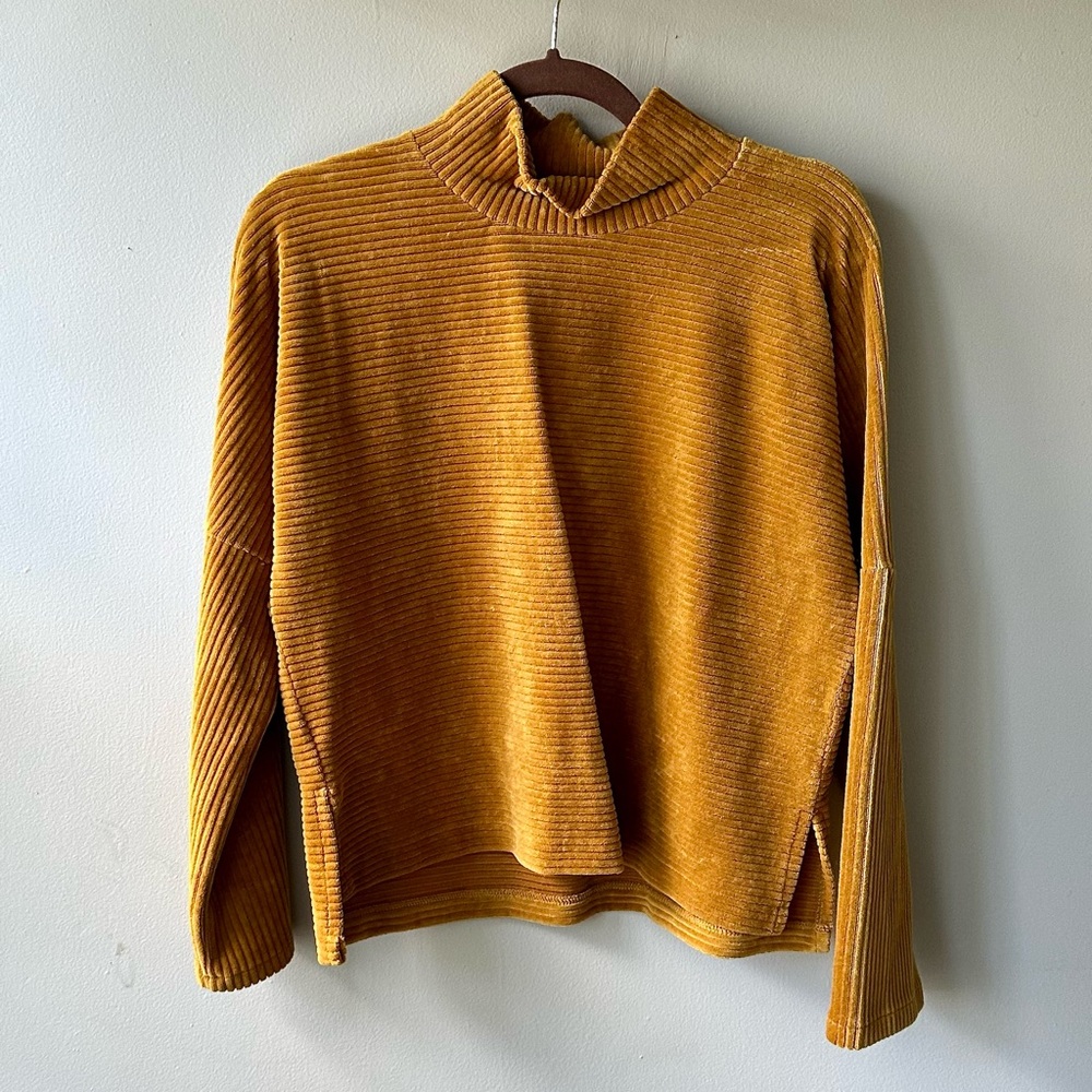 Madewell Texture & Thread Mustard Mockneck Top - XS